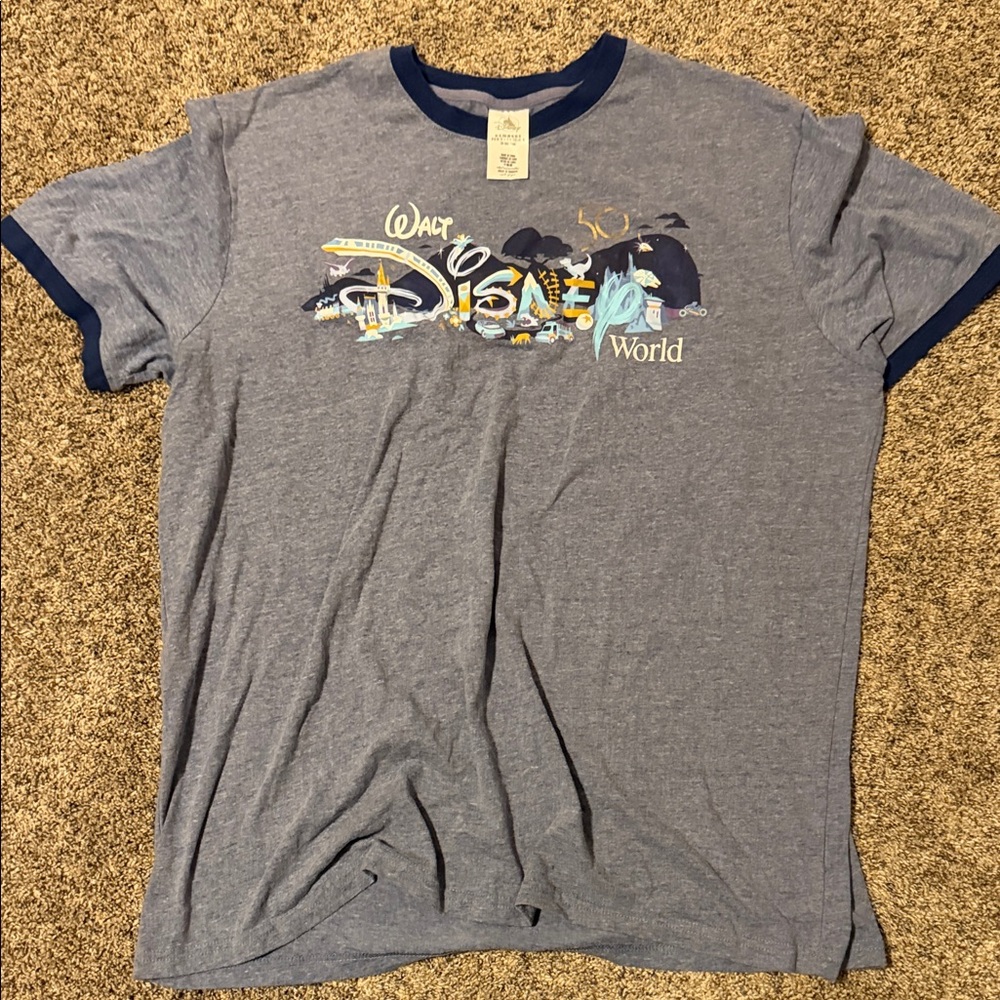 Walt Disney World 50th Anniversary Navy and Gray Tee